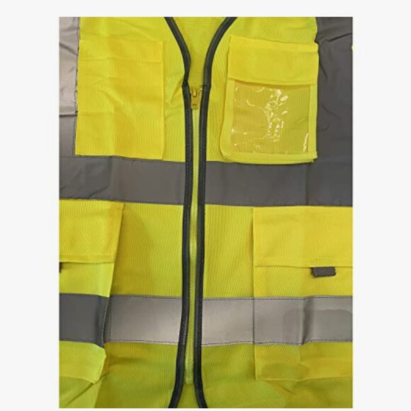 REFLECTVIVE VEST HIGH VISABILITY DAY / NIGHT -NEON YELLOW -ZIPPER FRONT SIZE XL - Picture 3 of 12